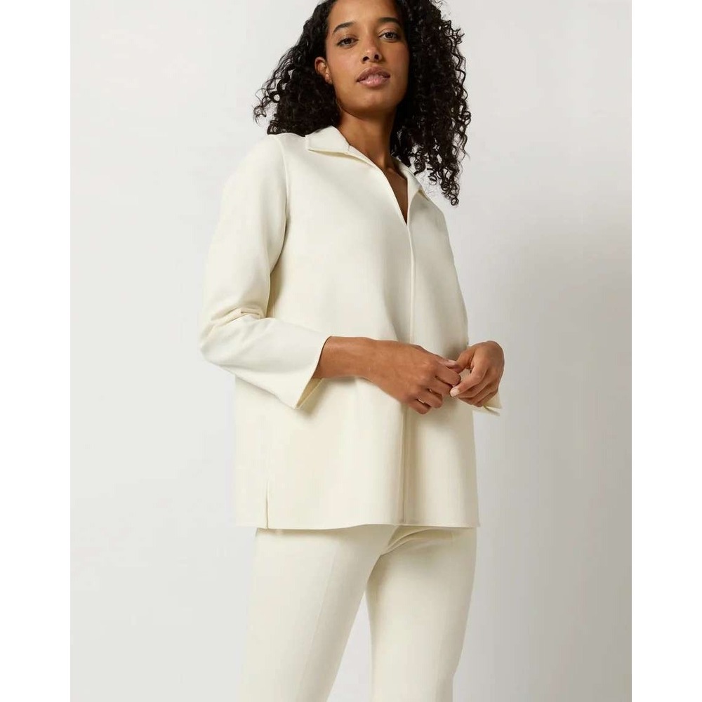 Ann Mashburn‎ Ivory Olympia Top Structured Popover Top V-Neck XS